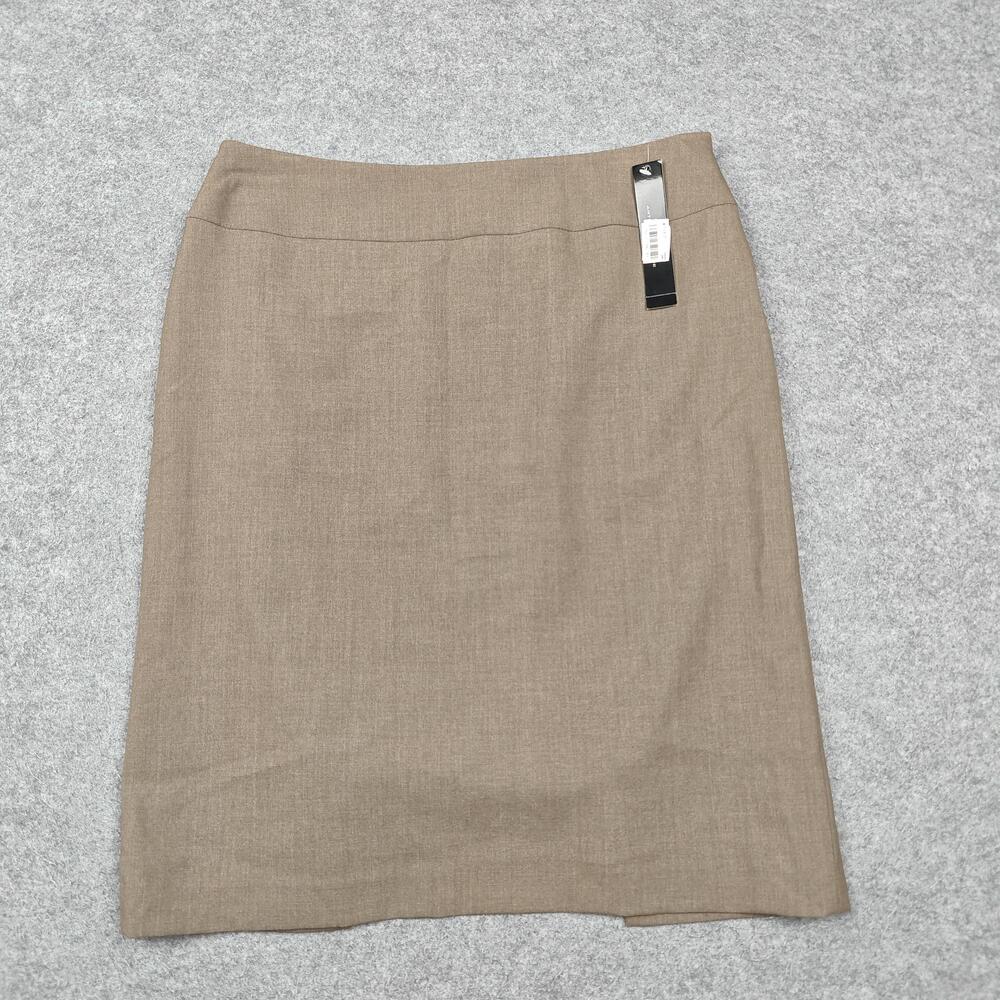 Tahari Arthur S. Levine Skirt Womens 6 Taupe Beige Pencil Lined Stretch Work